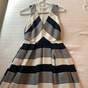 Blue and white chevron dress